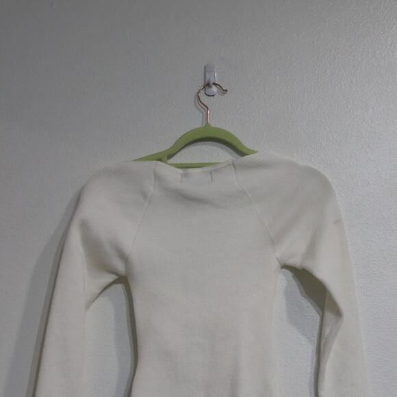 Cider Ivory Solid Rhinestone Button Knit Sweater Sz XS NWT - Picture 6 of 10